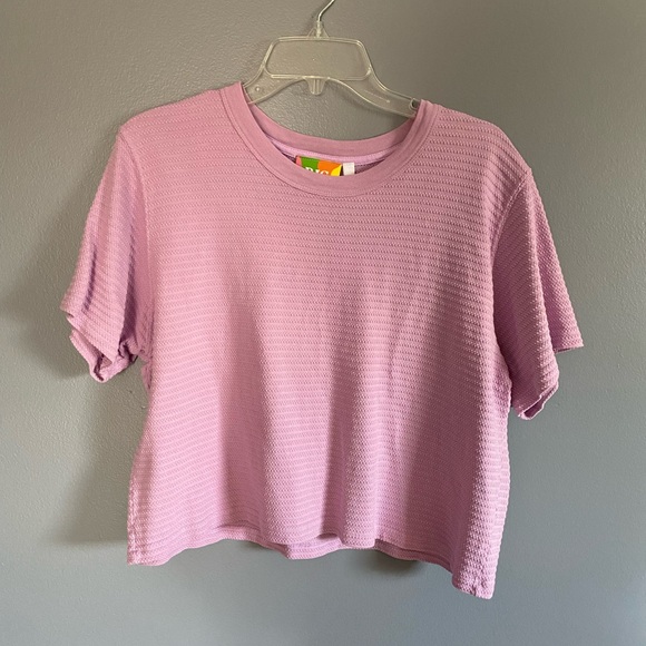 Big Bud Press Lilac Honeycomb Cropped Tee - Picture 1 of 3